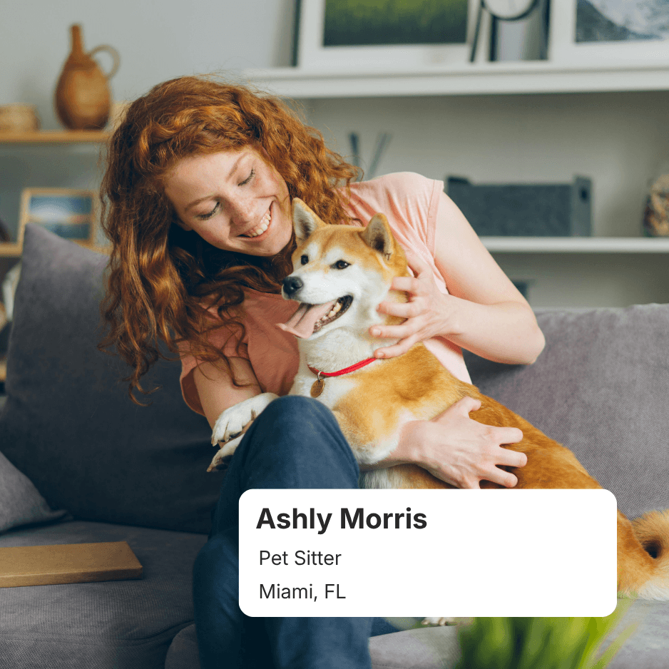 Pet sitter with a dog — Velvet Card spotlight
